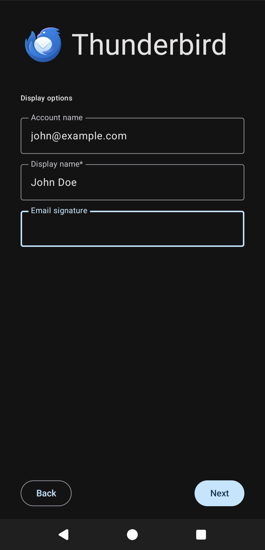 Thunderbird Mail Settings